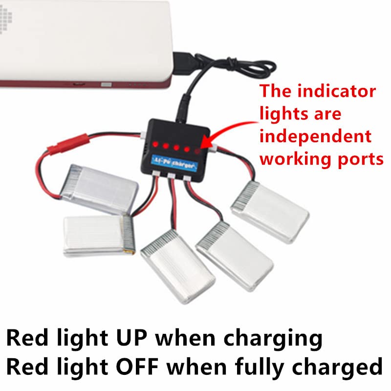 CBB 3.7V 200mAh Li-Po Battery 4 Pack for RC Drone with 5-in-1 Smart Charger