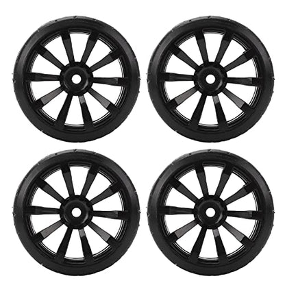 1/10 RC Drift Car Tires Hard Rubber Tyre Set for TT02 On Road Drifting Car Black 62mm Diameter 26mm Width 12mm Hex Coupler 4PCS