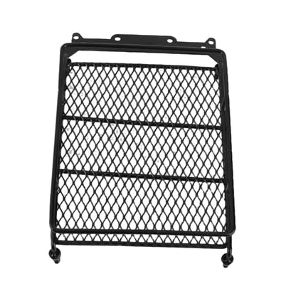 RC Roof Rack, Metal Middle Size Roof Carrier with LED Lights for 1/10 RC Crawler, Scale Accessories for Axial SCX10 and Off-Road Enthusiasts - size: 4 white