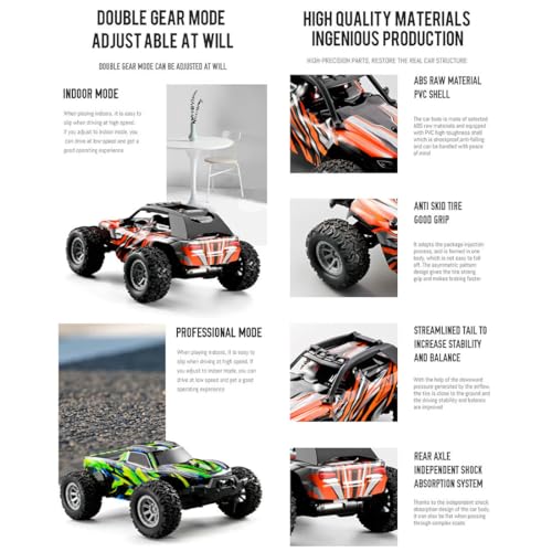 RC Off-Road Vehicle Model, 1/32 Scale 4WD Mini Electric 2.4G Remote Control High Speed Drift Off-Road, Mini Racing Drift Car for Adults - color: Orange/801