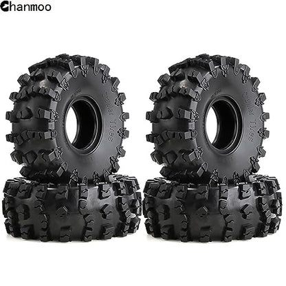 2.2 RC Crawler Tires Soft Rubber Mud Snow Swamper Tyres OD 150mm For 1/10 RC Rock Crawler Car Axial SCX10 90047 D90 TF2 Tamiya CC01 Traxxas TRX4 2.2 inch Beadlock Wheel Rims 4PCS