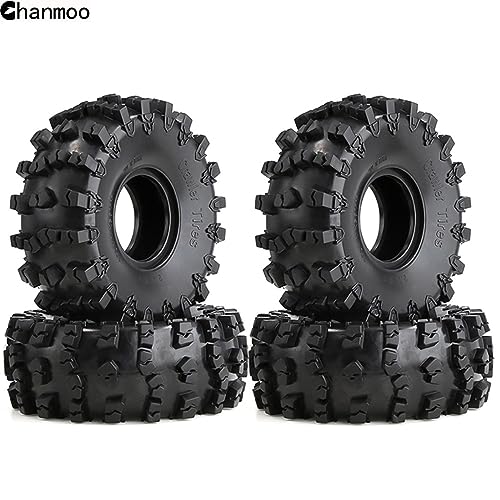 2.2 RC Crawler Tires Soft Rubber Mud Snow Swamper Tyres OD 150mm For 1/10 RC Rock Crawler Car Axial SCX10 90047 D90 TF2 Tamiya CC01 Traxxas TRX4 2.2 inch Beadlock Wheel Rims 4PCS