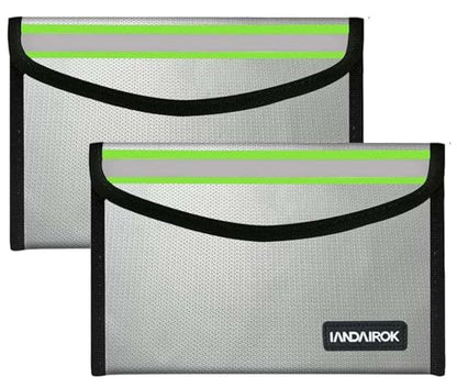 5"x8" Silver Small Fireproof Bag Money Bag Home Office Travel Safe Storage Pouch for Document Cash Valuables Jewelry Mobile power supply Power bank Lipo Battery (20 * 13cm) - size: 20*13cm Silver