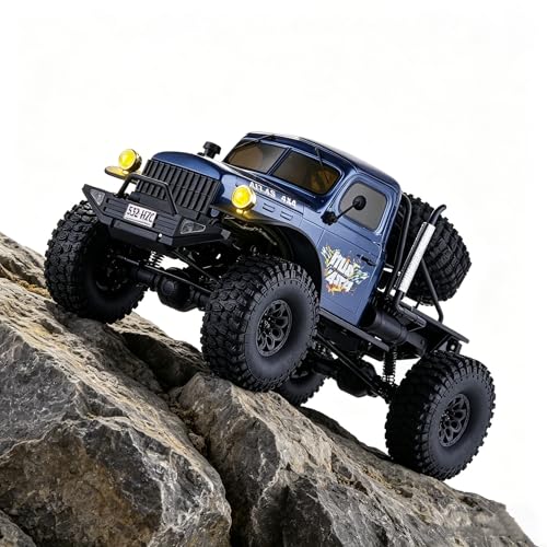 BEEZRC RocHobby 1/10 Atlas RC Crawler, 4WD with Lighting, 2.4GHz RC Rock Truck, Off Road Hobby Grade, Remote Control Car for Adults, Need to Complete with Battery (Blue) - color: Blue