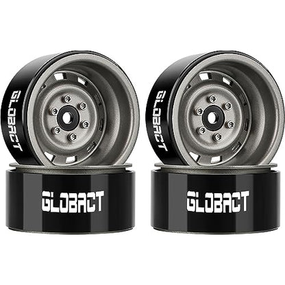 GLOBACT 1.9 Beadlock Wheels for 1/10 TRX4 TRX6 SCX10 I II III Pro Redcat, T | 1/10 RC Wheel Hub, 1/10 RC Crawler Car Upgrade Accessories - color: Titanium