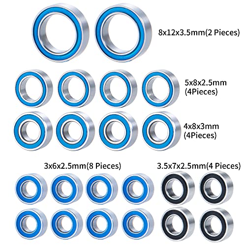 1 Set/22PCS Steel RC Car Precision Sealed Ball Bearing Kit for TRX4M 1/18th RC Crawler Car Upgrades Parts