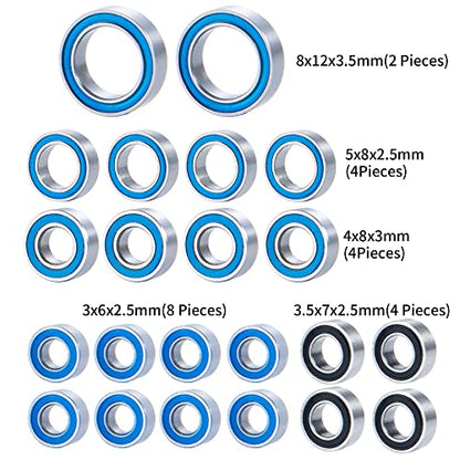 1 Set/22PCS Steel RC Car Precision Sealed Ball Bearing Kit for TRX4M 1/18th RC Crawler Car Upgrades Parts