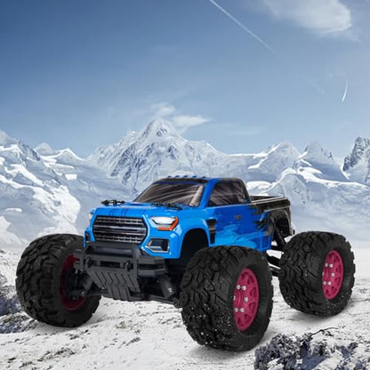 OGRC Wheels and Tires 12mm/14mm Hex RC Truck Tires with Foam Inserts for 1/10 Scale Arrma Granite Axial Losi Redcat Rc4wd RC Monster Truck Buggy (Red) - color: Red