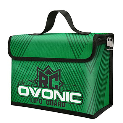OVONIC Lipo Safe Bag Fireproof Explosionproof Bag Large Capacity Lipo Battery Storage Guard Safe Pouch for Charge & Storage(260X130X180mm 251g)