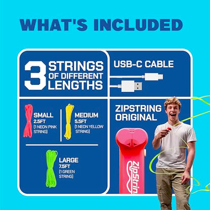 ZipString Original Rope Launcher Toy, Rock'it Red | As Seen on Shark Tank, For Kids & Adults, Fly String Loop in Air, Endless Tricks & Fun - color: Rock'it Red
