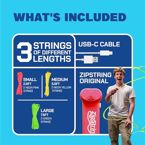 ZipString Original Rope Launcher Toy, Rock'it Red | As Seen on Shark Tank, For Kids & Adults, Fly String Loop in Air, Endless Tricks & Fun - color: Rock'it Red