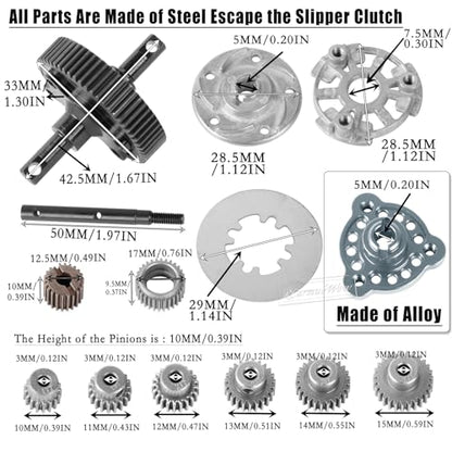 RC 48P 76T 83T 86T 90T Spur Gear &Transmission Gear &Slipper Clutch &Pressure Plate &Slipper Rebuild Kit Upgrades Part for 1/10 Slash 2WD,Rustler/Stampede/Bandit 2WD VXL,Titanium - color: Titanium(1set)