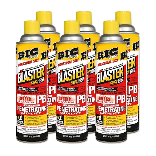 PB Blaster Penetrating Oil Spray, Big Shot 18 oz Aerosol Cans (6-Pack) – Rust Remover & Bolt Loosener for Stuck Nuts, Bolts & Rusted Parts – Penetrating Catalyst for Automotive & Mechanical Use - size: 18oz (6 Pack)