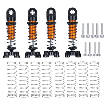 COMODO 37mm Metal Adjustable Shock Absorber for 1/18 1/24 RC Crawler Cars – 4Pcs Aluminum Suspension Damper Replacement Part