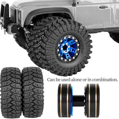 RC 1.3 Beadlock Wheels and Tires Single & Dually for 1/18 TRX4M Ascent-18,1/24 SCX24 FCX24 RC Crawler Car,Aluminium & Brass 1.3 Rims w/All Terrain Rubber Tire,4pcs,Navy Blue w/Black - color: Navy Blue(4pcs)