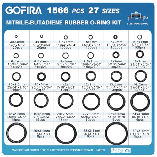 O-Ring O Rings Assortment Kit 1566Pcs 27 Sizes Nitrile Rubber Seals Storage Case Resist Oil Heat for Auto Vehicle Faucet Plumbing Hydraulic Air Gas Water Pressure Washer Motor Boat Repair - style: 27 Size/1566 Pcs
