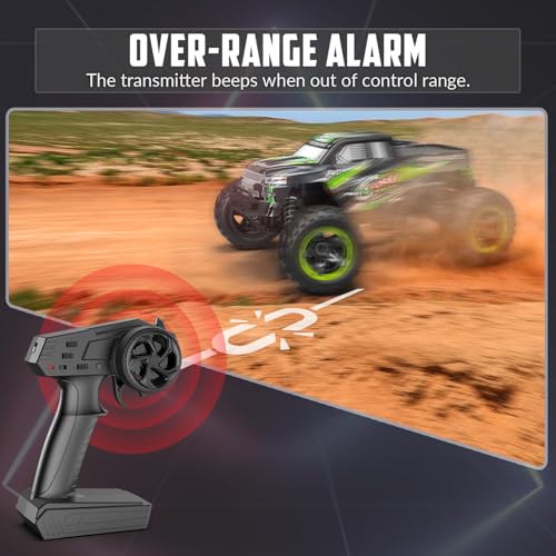 RACENT RC Truck 1:16 4x4 All Terrain RC Car 40KPH High Speed Remote Control Cars for Adults, Off-Road Monster Truck with 2.4Ghz Radio Control, 2 Batteries - color: Green