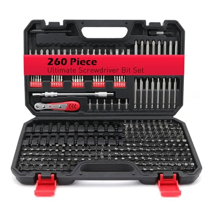 260-Piece Ultimate Precision Screwdriver Bit Set, Premium Security Bit Set Includes Magnetic Security Bits, Nut Driver, Ratchet Wrench and Bits Holder - style: 260 PCS Multi-Tasker Kit