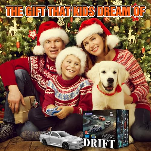 RC Drift car, 1/43 Mini Rc Drift car with Gyroscope, 2.4GHz Full Proportional Remote control Cars, 4WD High Speed Racing with Lights, Racing Tires, Model Cars Gift for Adults, Kids, Boys, Girls - color: Grey