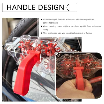 Bike Chain Cleaner Tool with Built-in Roller & Vertical Brush | 2026 Upgraded Transparent Bicycle Chain Cleaner,Portable Bike Chains Cleaning Kit for Chains Deep Cleaning