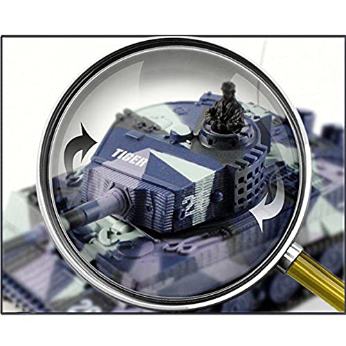 Cheerwing 1:72 German Tiger I Panzer Tank Remote Control Mini RC Tank | 360°Rotating Turret,light and Sound,High/low speed switch,RC Toys for Boys Girls and Kids