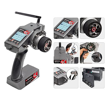 Radiolink RC6GS V3 7CH Transmitter and Gyro Receiver R7FG for RC Car & Boat | 7 Channels 2.4Ghz | Voltage Telemetry