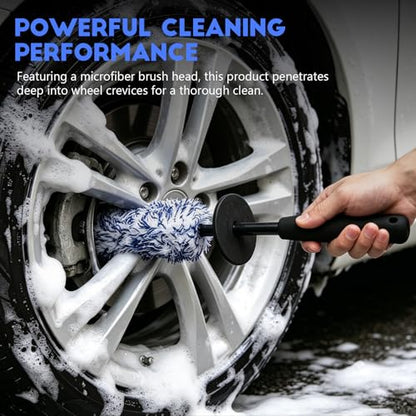 wuyaoyao 2PCS Microfiber Wheel Brush Set, Car Wheel Cleaning Brush with Car Wash Mitt, Soft Rim Cleaner Wash Brushes, Non Scratch & Highly Water Absorption, Automotive Cleaning Supplies (Blue, 2 PCS) - color: Blue, 2 PCS
