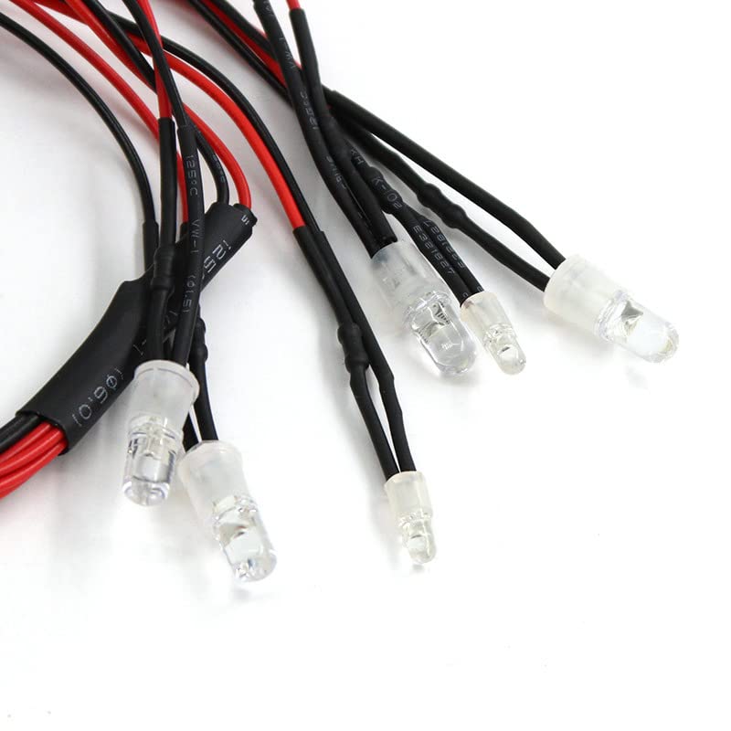 2 Sets RC 6 LED Light Kit Accessories RC Headlights/Taillight Kit for 1/10 Crawler Car Axial SCX10 D90 D110 TRX4 TRX6 Redcat Upgrades Parts - color: Gray