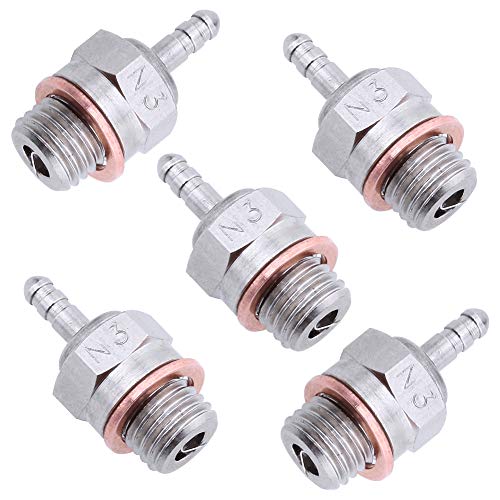 HobbyPark RC Glow Plug Igniter & Glow Plugs No.3 N3 (5-Pack)