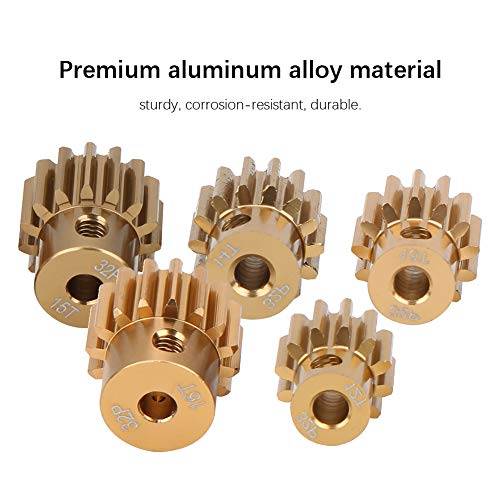 32P Pinion Gear Set, 12T/ 13T/ 14T/ 15T/ 16T RC Car Motor Gears Kit Suitable for 3.175mm Shaft 1/10 RC S CS R31 SCX10 AX10 RC Drift Racer Brush Brushless Motor