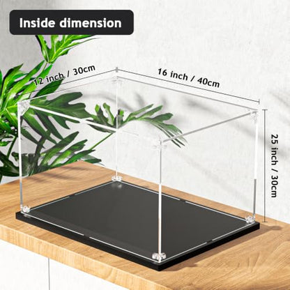 Clear Acrylic Display Case, Self-Assemble Showcase for Collectibles, Action Figures, Dolls- Alternative Glass Box for Commemorative Gifts - size: 16×12×10inch，40×30×25cm