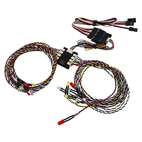 JR Style Servo Splitter Cable, 2.75" Servo 1 Male to 2 Female JR Y Harness Y Cable Extension Wire & RC Car Led Light System Turn Signal Brake Headlight Taillight Backward-Light Fog-Lights Set Group