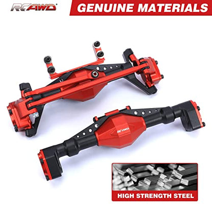 RCAWD Rear & Steering Axle Assembled & Front & Rear Axle Housing Without Gears Upgrades for 1/18 Axial UTB18 Capra Trail Buggy Crawlers Aluminum Parts AXI218001 Red - color: Red