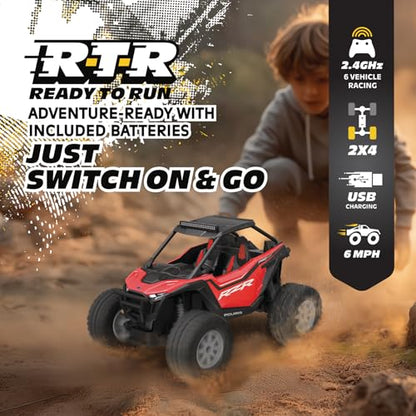 Polaris RZR Remote Control UTV – 1:14 Scale 2WD RC Car, Officially Licensed Polaris RZR, Full-Function 2.4GHz Radio Control, USB Rechargeable, Ready to Run, Red - color: Red