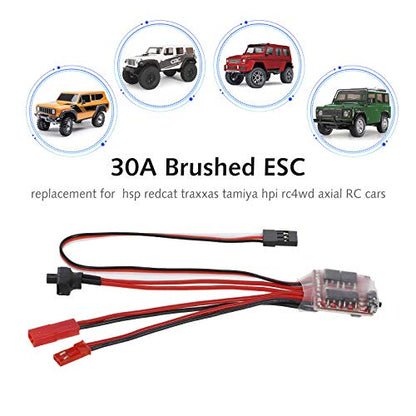 GoolRC 2PCS 30A ESC Brushed Electric Speed Controller Forward Reverse Brake Dual Way ESC for 130 180 260 Motor 1/16 1/18 1/24 Car Boat Tank