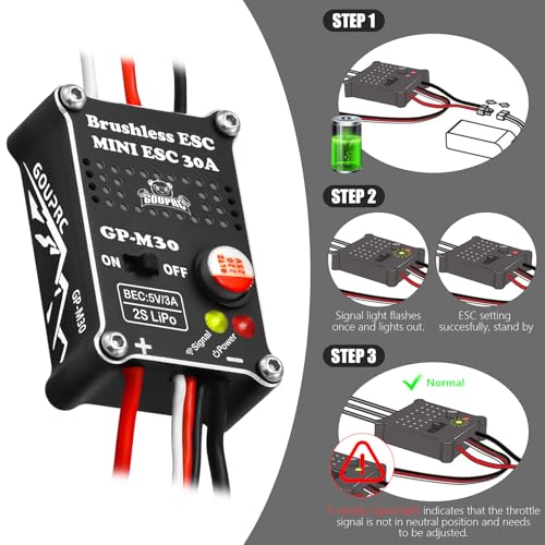 GOUPRC Upgrade 30A Brushless ESC & 1621 3500KV Outrunner Brushless Motor with Transmission Combo Kit for TRX4M 1/18 RC Car Crawler Buggy Truck - style: For TRX4M 1/18 Only