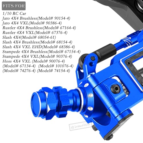 RC Caster Blocks,Front Steering Block,Rear Stub Axle Carriers Upgrades Part for 1/10 Slash/Rustler/Stampede/Jat0 4x4(VXL),Hoss 4X4 VXL,Replaces #9037#9032#9050,Navy Blue