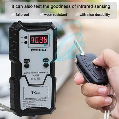 Remote Key Frequency Tester, 100MHZ to 1GHZ Infrared Remote Control Meter, Portable Key Fob Digital Counter for Access Control