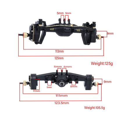 1/18 RC Front Rear Axle Assembly Set Brass Front Rear Portal Axle for Traxxas TRX4M 1/18 RC Crawler (1set)