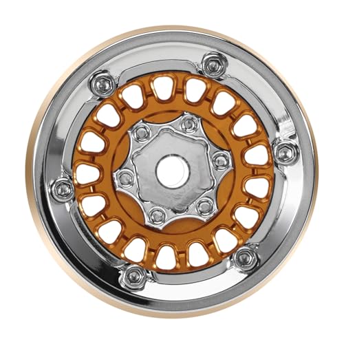 INJORA ModuWheel 1.0" Aluminum Wheel Offset -4.4mm for 1/18 1/24 RC (Gold) - color: Gold
