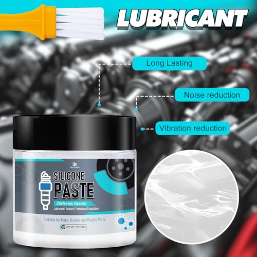 Dielectric Silicone Grease - 4oz Paste for Electrical Connectors, Spark Plugs, Battery Terminal, Brake - Heat Resistant Lube for O Rings, Insulation Protection - Automotive, Marine