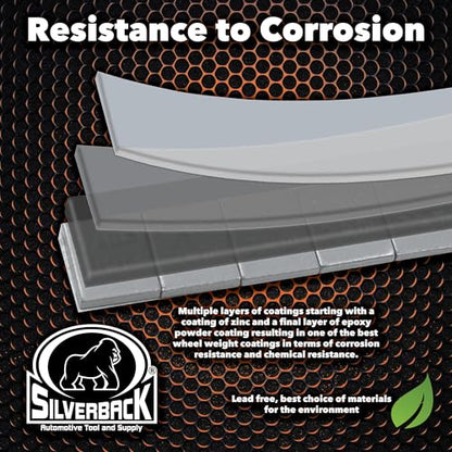 Silverback 1/2 oz Grey Steel Adhesive Tape Wheel Weights with EZ Peel Tape. Designed for the Professional Tire Dealer. Cars, Trucks, SUV's & Motorcycles. 10lb Roll .50 oz Grey Tape Weight - color: 1 Roll 1/2 oz Grey