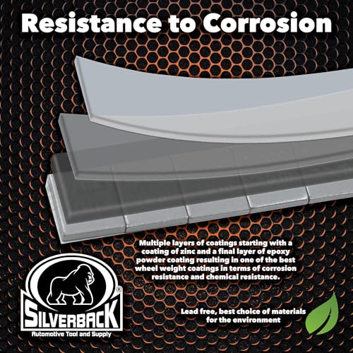 Silverback 1/2 oz Grey Steel Adhesive Tape Wheel Weights with EZ Peel Tape. Designed for the Professional Tire Dealer. Cars, Trucks, SUV's & Motorcycles. 10lb Roll .50 oz Grey Tape Weight - color: 1 Roll 1/2 oz Grey