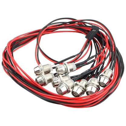 8 LEDs RC LED Light Headlights Taillight Kit Accessories Compatible with Traxxas HSP Tamiya Redcat RC4WD Axial SCX10 RC Cars Truck Tank Crawler(4 White 4 Red)