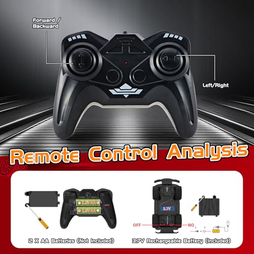 Remote Control Cool Off-Road Vehicle Truck, 2.4GHz RC Car with LED Lights, 1:20 Scale Off-Road Vehicle, Red RC Truck,Remote Control car from a Long Distance,Gifts for Children (RED) - color: Red