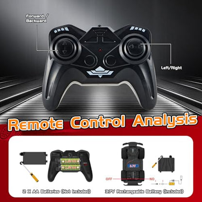 Remote Control Cool Off-Road Vehicle Truck, 2.4GHz RC Car with LED Lights, 1:20 Scale Off-Road Vehicle, Red RC Truck,Remote Control car from a Long Distance,Gifts for Children (RED) - color: Red