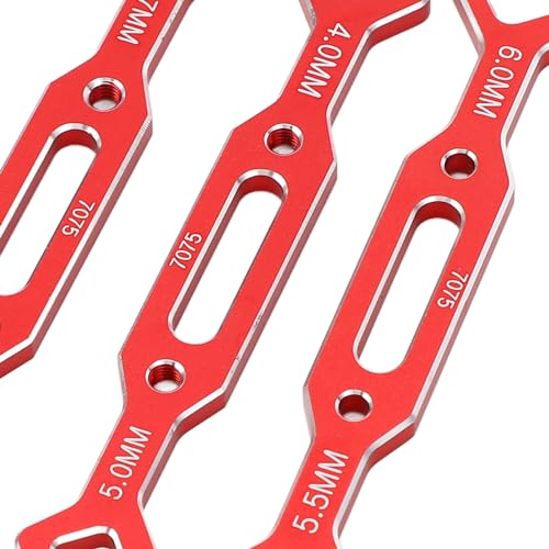 Yosoo Health Gear RC Ball Tie Rod Adjustment Wrench Set, 4PCS Aluminium Alloy Turnbuckle Nut Tool 3.0-6.0mm Sizes, for Car Crawler Drone Boat Repair (Red) - color: Red