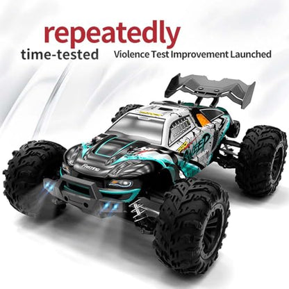 43mph+ Brushless Fast RC Cars for Adults, 1:16 4WD RC Truck with Light, High Speed, Fast RC Car Off-Road Waterproof Truck, 3 Batteries (Yellow) - color: 16102pro,3 Batteries(yellow)