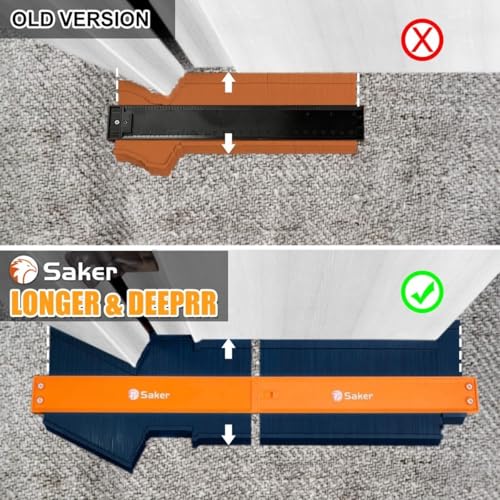 Saker Connection Profile Gauge-Adjustable Lock -Precisely Copy Irregular Shape Duplicator -Irregular Welding Woodworking Tracing - Must Have Tool for DIY Handyman, Construction - style: Connectable Orange and Blue（10+10inch）
