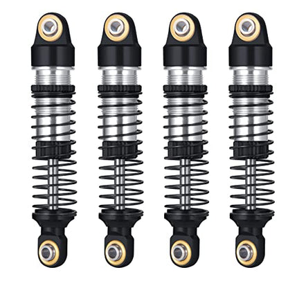 RCLIONS 1/18th RC Shocks Adjustable Absorber Damper for TRX4M 1:18th RC Crawler Car Upgrades (Black) - color: Black